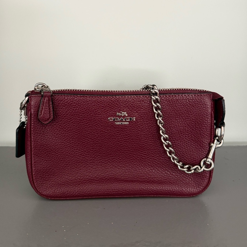 Coach Burgundy Leather Nolita Wristlet
